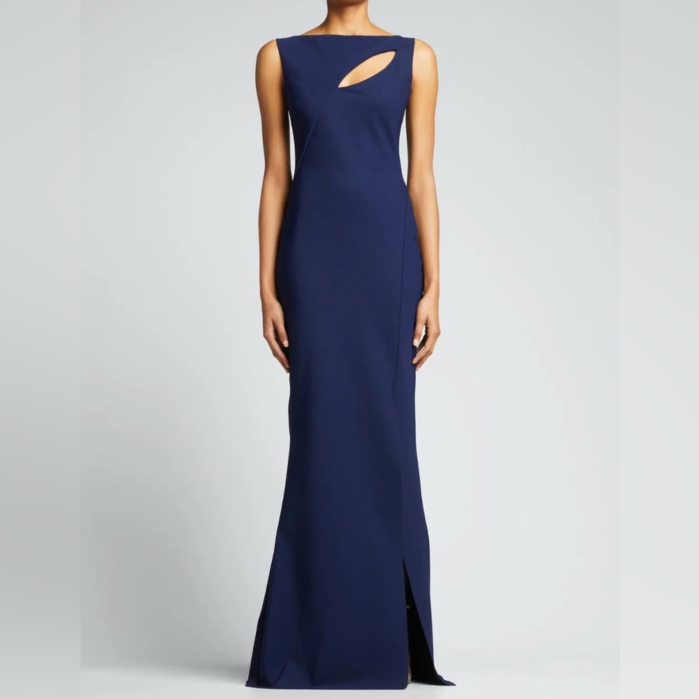 Chiara Boni La Petite Robe Karida Cut Out Sleeveless Gown Teal Blu Notte 38 2 4